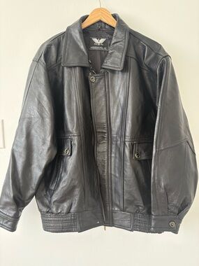 Vintage Black Leather Bomber